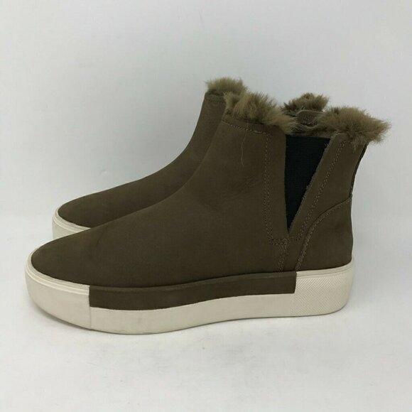 J Slides Ankle Boots Booties Green Leather 6 - Picture 2 of 10